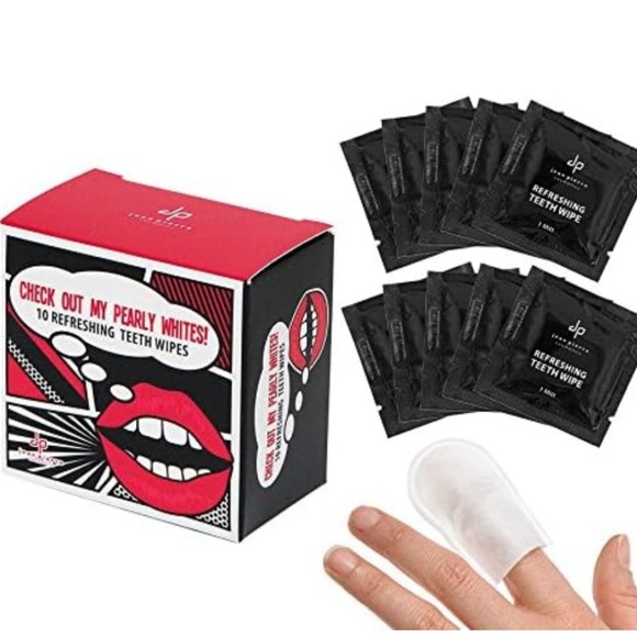 NEW IN BOX - JEAN PIERRE TEETH WIPES - 10PCS - GREAT FOR WINE STAINED TEETH - Picture 1 of 3